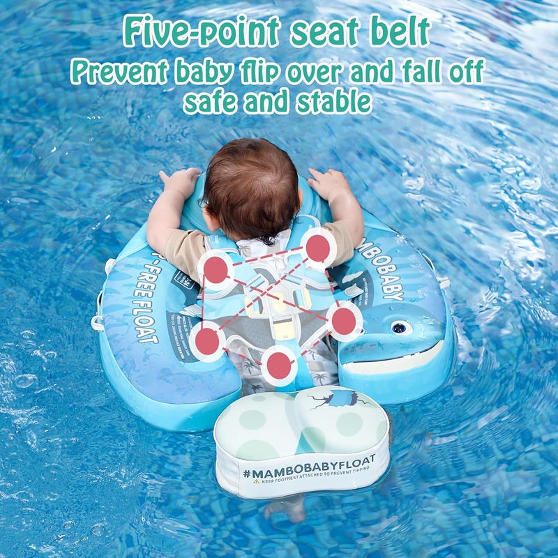 AnjeeIOT Mambobaby Float with Canopy Baby Float Non-Inflatable Baby Pool Float with Tail Never Flip Over Smart Swim Float for Infant 3-24 Months, Dinosaurs - Image 4